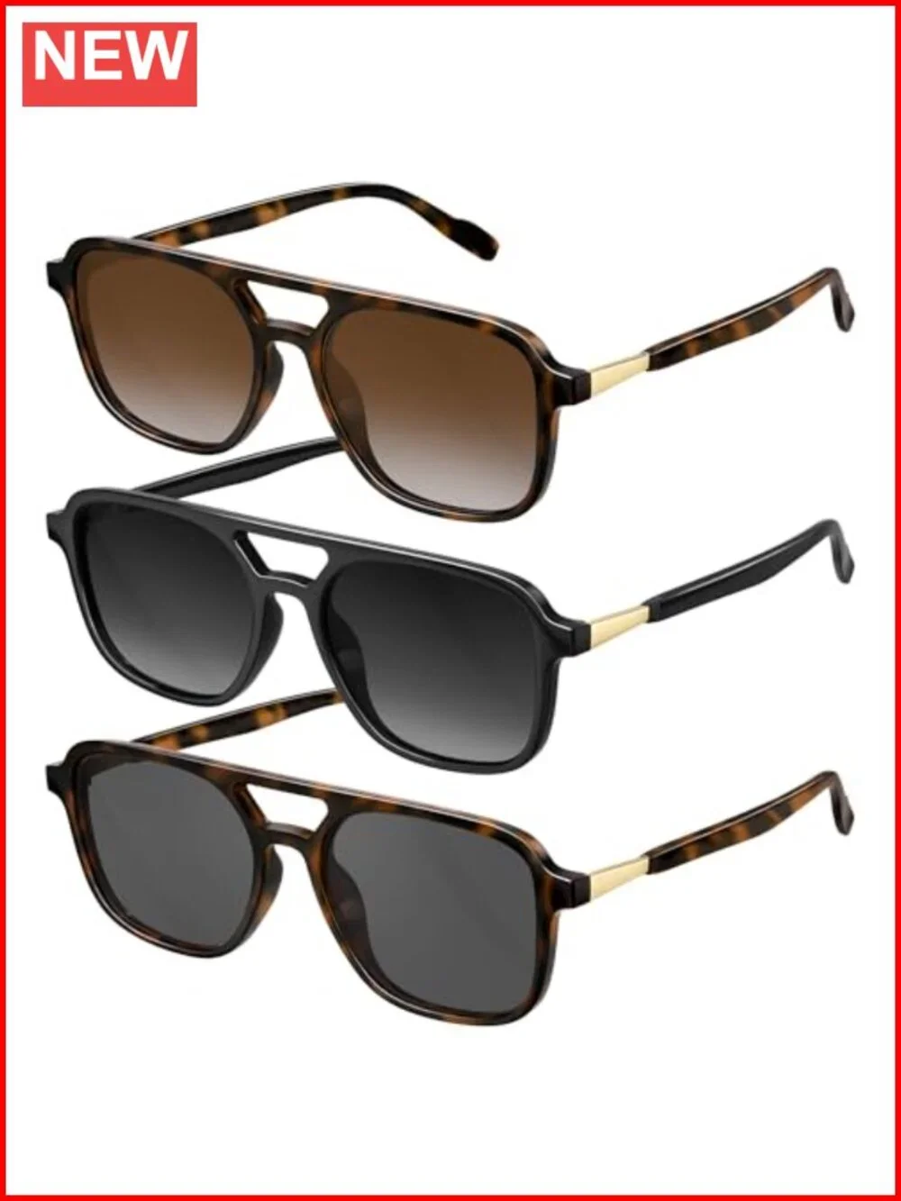 Retro Aviator Sunglasses for Women Men Polarized Trendy Vintage Rectangle